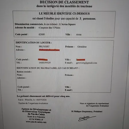 Vakantiehuis L'arras Square Maison Au Calme Avec Deux *